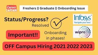 Wipro || Infosys Onboarding Issues Batch 2021 2022 2023 || Career Captain