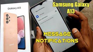 Samsung Galaxy A13 Message Notification settings