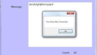 How to Count Characters Length in a Textbox  Using C#.Net Code, Max Char in TextBox C#