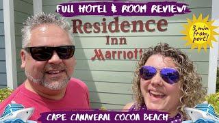 FULL Hotel & Room Tour of Residence Inn Cape Canaveral Cocoa Beach! 3 Min to Terminal 1 Cruise Port!