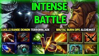 INTENSE CARRY BATTLE | 31KILLS RANGE DEMON TERRORBLADE VS. BRUTAL BURN DPS CARRY ALCHEMIST DotA 2