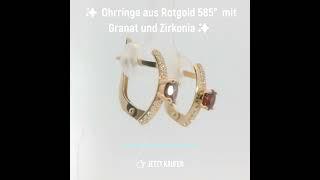 Ohrringe aus Rotgold 585° mit Granat und Zirkonia   #rotgold #eleganz #jewelry #jewellery