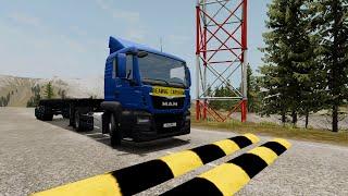 Cars, Trucks, Buses vs Massive Speed Bumps – Cars vs Upside Down Speed Bump – BeamNG.Drive