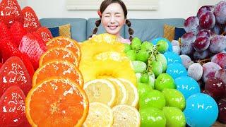 ENG SUB)  Colorful Tanghulu & Frozen Fruits Strawberry Orange Grapes Dessert Mukbang ASMR Ssoyoung