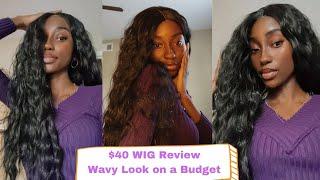 $40 Wavy Long Lace Front Wig. AMAZON WIG REVIEW