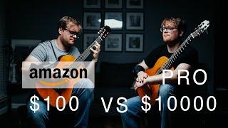 $100 vs $10000 classical guitar | Cheap vs Expensive sound comparison