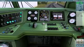 Запуск електровоза ЭП1М на базе 555 машины(зелёная кабина)