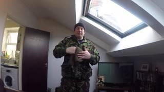 British para smock in DPM and pocket contents for survival training