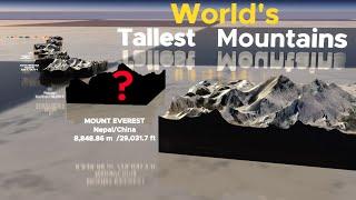 Scaling the Heights: Tallest Mountains Size Comparison | Everest vs K2 & Beyond!