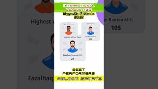 #iltt20 Records & Stats of International League T20 | #cricket #sikandarraza #dubai #dubaicapitals