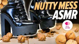 ASMR | Crushing Nutty with  Leather High Heels 4K