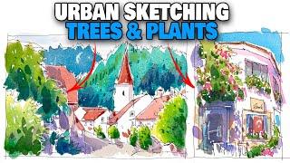 How To Add TREES & PLANTS To Your Urban Sketches