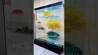 led dancing fountain acrylic water bubble wall room divider screen with customized pattern backdrop