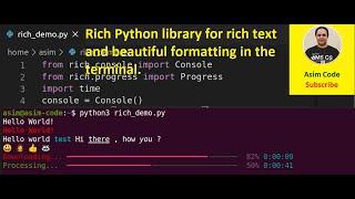 Rich a Python library for rich text and beautiful formatting in the terminal