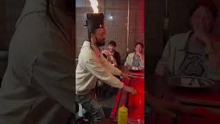 Eastside Eggroll cheffing up Cuzzo Hoodbachi inside Benihana    #wockonwood #Detroit #foodies