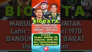 KASAD : MARULI SIMANJUNTAK : KINI  CALON PANGLIMA TNI TERKUAT #shorts #beritaterkini