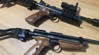 My Crosman 2240/2250/2300 air pistol carbine mods: Wood grips, Quad Rail mount and stocks