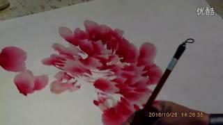 How To Painting Purple Peony in Chinese Watercolor