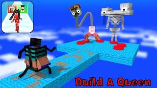 Minecraft Mobs : BUILD A QUEEN RUNNER CHALLENGE - Minecraft animation