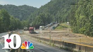 TDOT: I-40 closed near the TN/NC line due to flooding,  rockslide