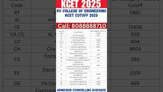 RV College of Engineering KCET Expected Cutoff 2025 #kcet2025 #kcet_new_updates #exam #kcet