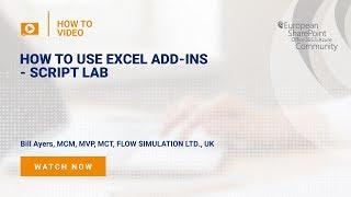 How To use Excel Add ins   Script Lab