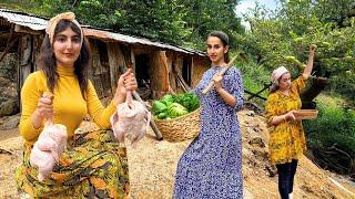 Tandoori Chicken, Plum Harvest & Village Garden Life | Rural Iran Nature Vlog