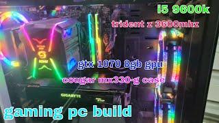 mid level cougar mx330-g gaming pc build i5 9600k 1070 8gb gpu 16gb ram 3600mhz 750w psu m.2 SSD HDD