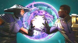 Injustice 2 - Raiden Vs Black Lightning All Intro Dialogue/All Clash Quotes, Super Moves