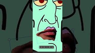 Creating a Realistic Handsome Squidward in photoshop!  #art #photoshop #realistic #spongebob