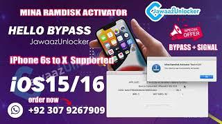 Mina Ramdisk Activator Tool World's First iOS 15 Hello Bypass with Signal MEID/GSM #Jawaazunlocker