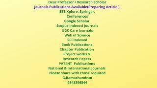 UGC CARE and Web of Science  ||  Scopus  ||  publications   ||  Journal - Call For Papers