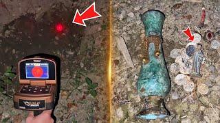 We Found Treasure At Night With Gold Vision Metal Detector! Big Treasure Hunting!