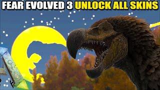 ARK FEAR EVOLVED 3, HOW TO UNLOCK ALL THE SKINS | ARK SURVIVAL EVOLVED