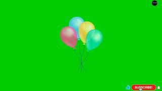 Animated Balloons flying in green screen