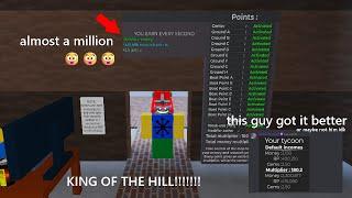 noob army tycoon king of the hill breaks economy (1M/sec) (shocking)