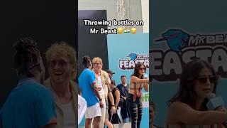 Throwing Bottles on Mr Beast #mrbeast #ishowspeed #ksi #loganpaul #mumbai #shorts