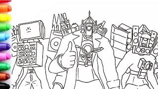 Drawing TITAN CAMERAMAN, TITAN SPEAKERMAN, and TITAN TV MAN (SKIBIDI TOILET)