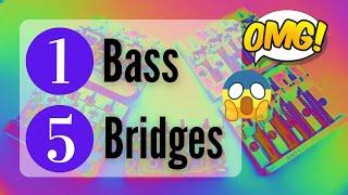 One Bass, Five Bridges: Stock, Badass II, Hipshot Kickass, Babicz, Fender Hi Mass