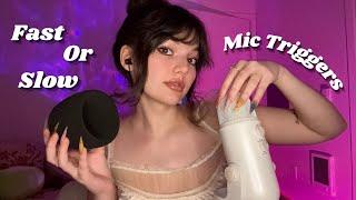 ASMR | Fast & Aggressive Vs Slow & Gentle MIC TRIGGERS (Mic Scratching, Foam Cover, Fluffy Cover, +)