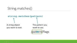 Basic Regular Expressions 6 - Java: String.matches() Method