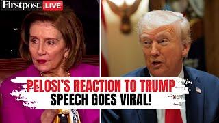 LIVE: Nancy Pelosi's Reaction to Trump US Congress Speech Goes Viral | Pelosi Reacts To Trump Speech