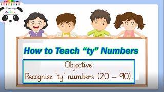 How to Teach and Learn "TY" Numbers (20-90). Most preferred video Lesson for Kindergarten.