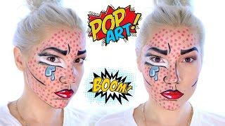 Макияж на ХЭЛЛОУИН |  макияж из комикса Pop Art | Comic Makeup Tutorial