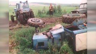 Tractor MTZ-82 Belarus overturned