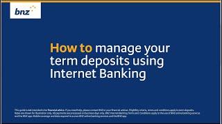 How to manage your term deposits with Internet Banking