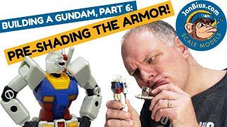 Building A Gundam: Bandai's HGUC RX-78-2 Part 6: Pre-Shading The Armor