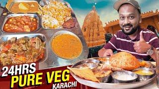 Eating Pure Veg in Karachi for 24 Hours Challenge | Pakistan Street Food