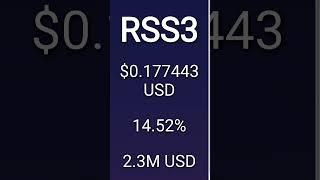 Crypto Update for RSS3, number 17 gaining crypto on Thursday, 30 March #RSS3 #crypto #cryptoinvestor