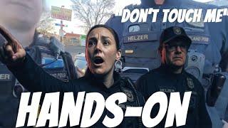 1ST AMENDMENT AUDIT REACTION- FEMALE COP GETS PHYSICAL‼️ ** MUST WATCH**